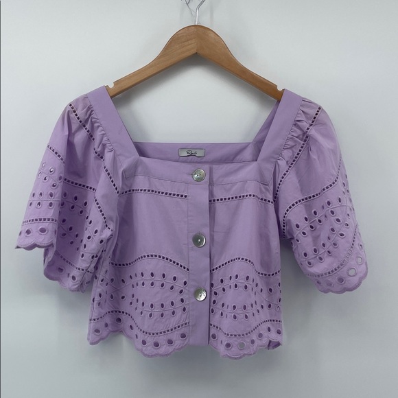 Rails Kit Top in Orchid Eyelet Embroidery XS G6 - Picture 2 of 6